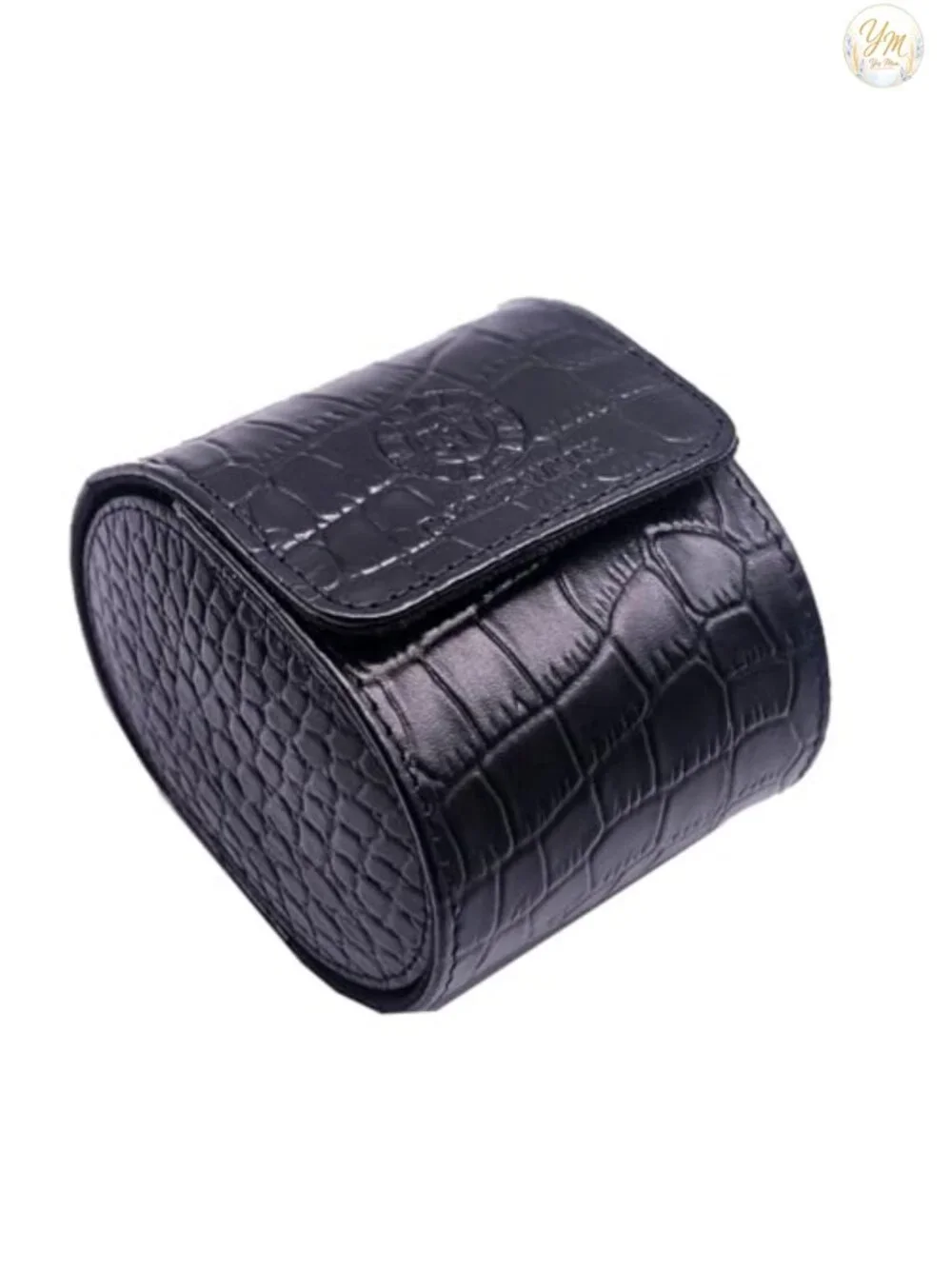 Genuine Napa Leather Watch Roll Travel Case for 3 Watches, Velvet Interior, Mens